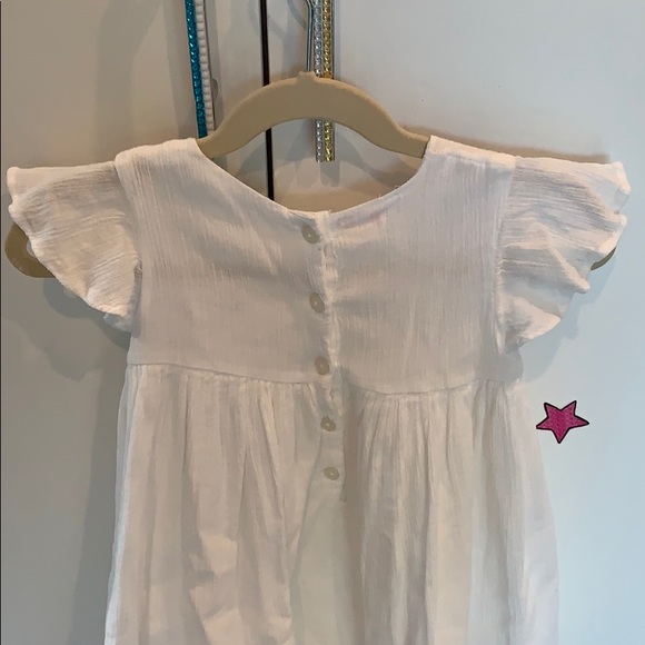 White Summer Dress w/Blue Leaves by Gocco - Picture 6 of 7